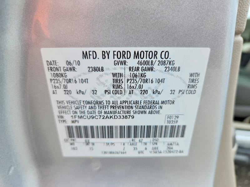 2010 Ford Escape xls