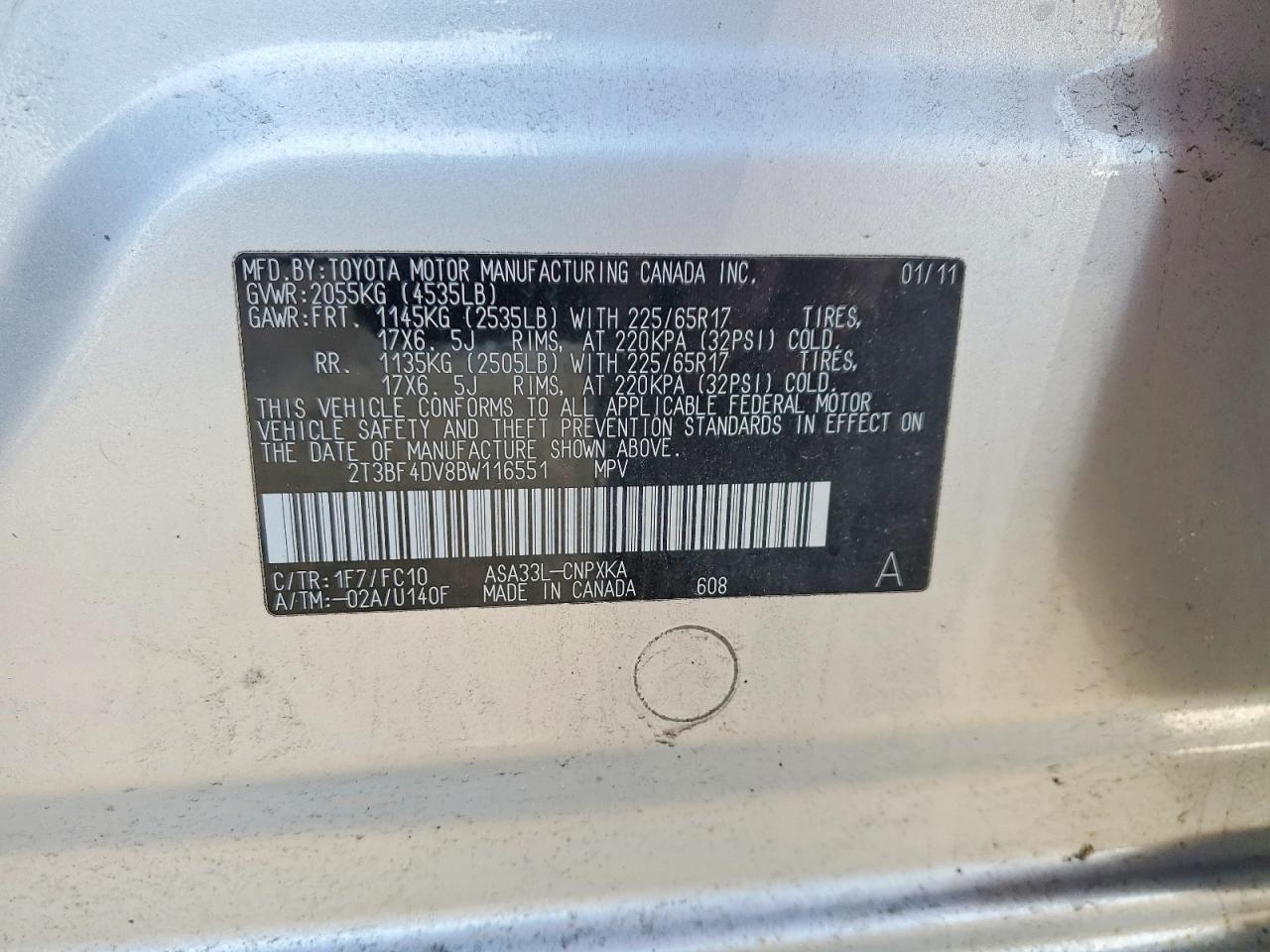 2011 Toyota Rav4 Base