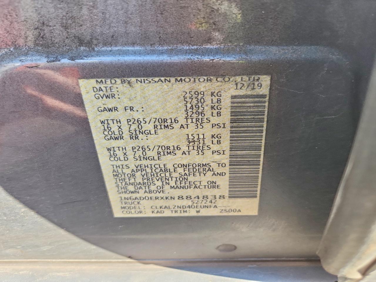 2019 Nissan Frontier SV