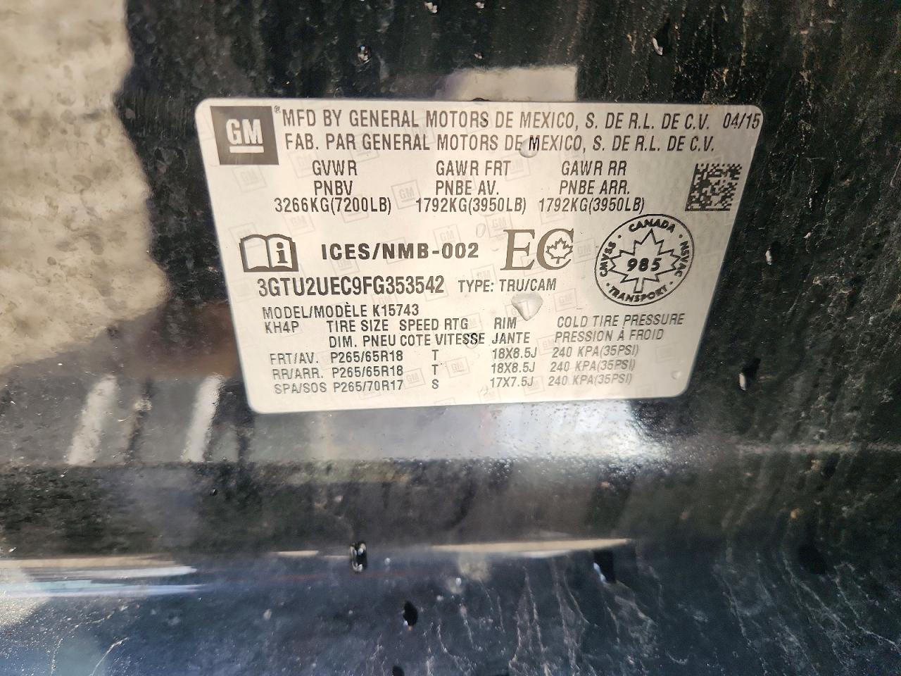 2015 GMC Sierra K1500 SLE