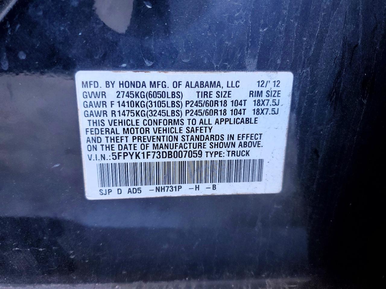 2013 Honda Ridgeline Sport