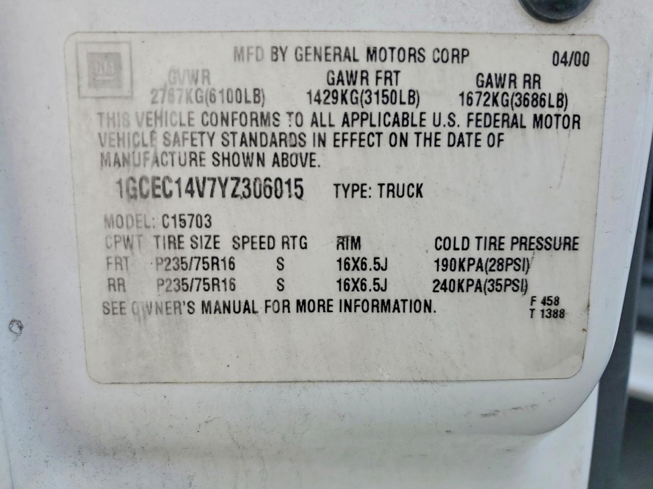 2000 Chevrolet Silverado C1500