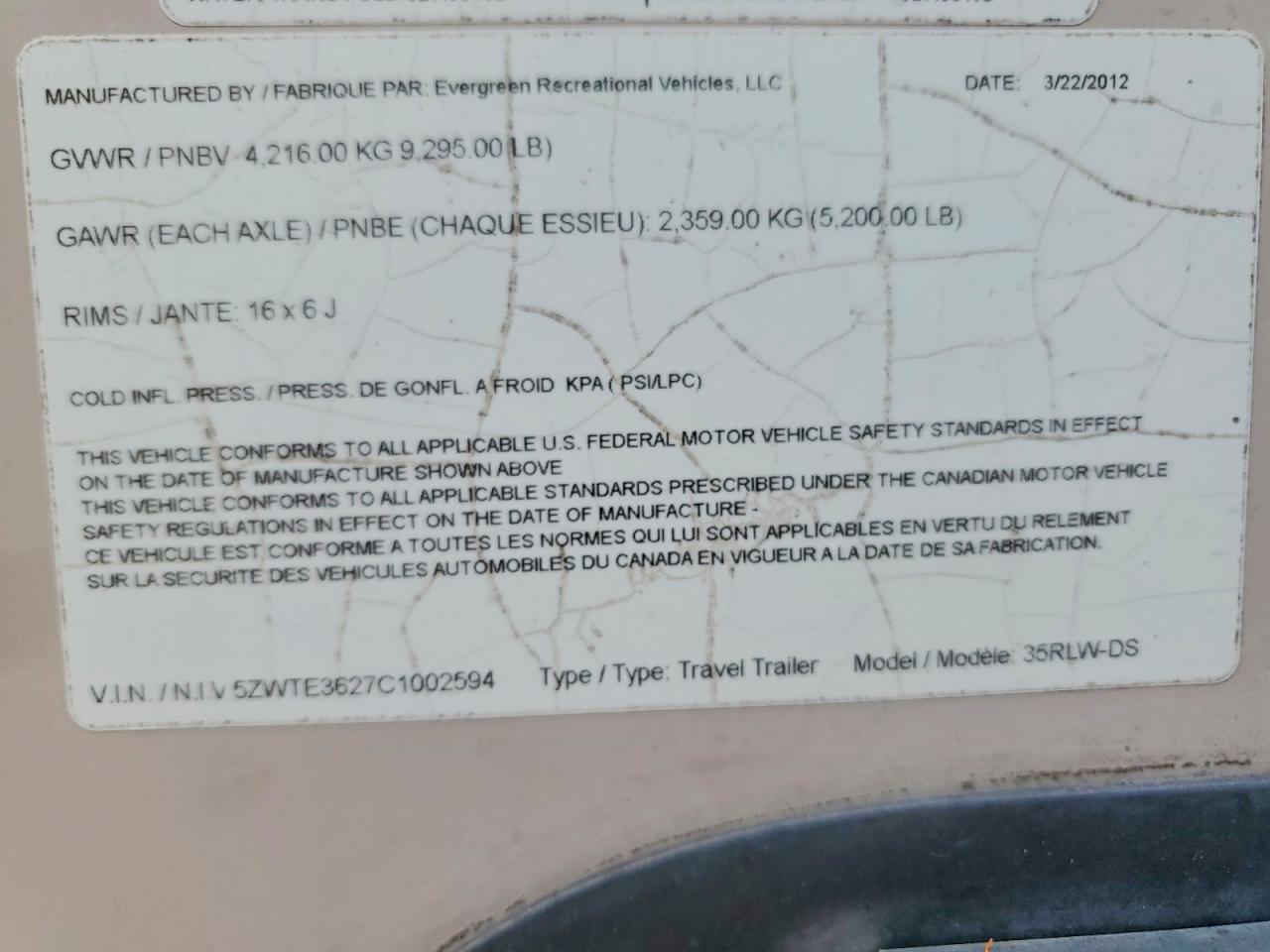 2012 Evergrn Rv 2012 Evergreen EVER-LITE Camper