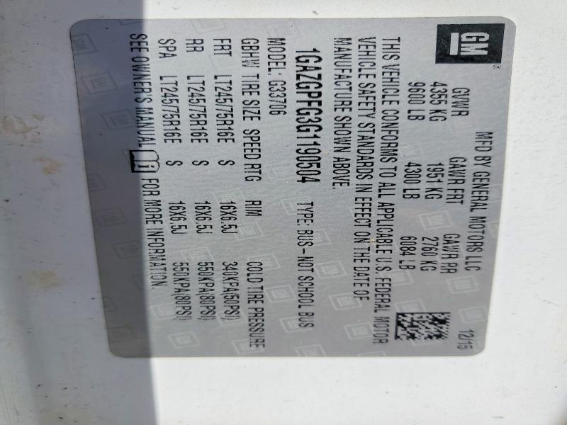 2016 Chevrolet Express G3500 LT