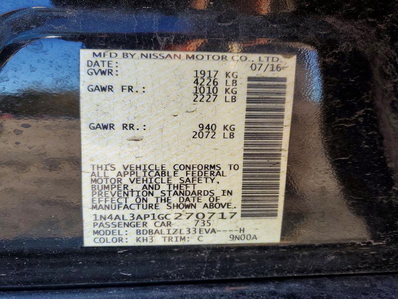 2016 Nissan Altima 2.5 sv