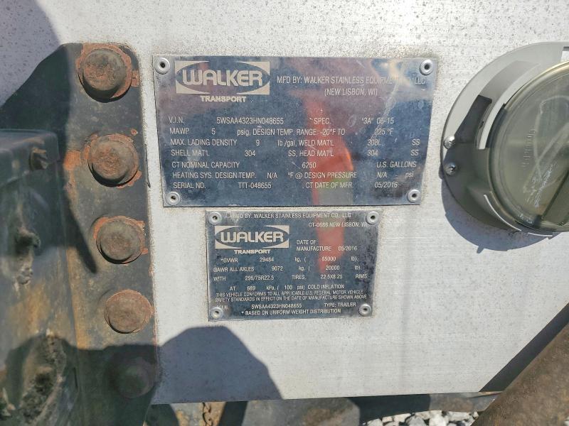 2017 Walker Tank Trailer