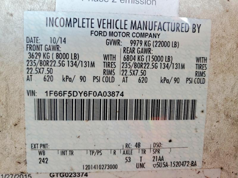 2015 Ford Motorhome Chassis Recreational Vehicle