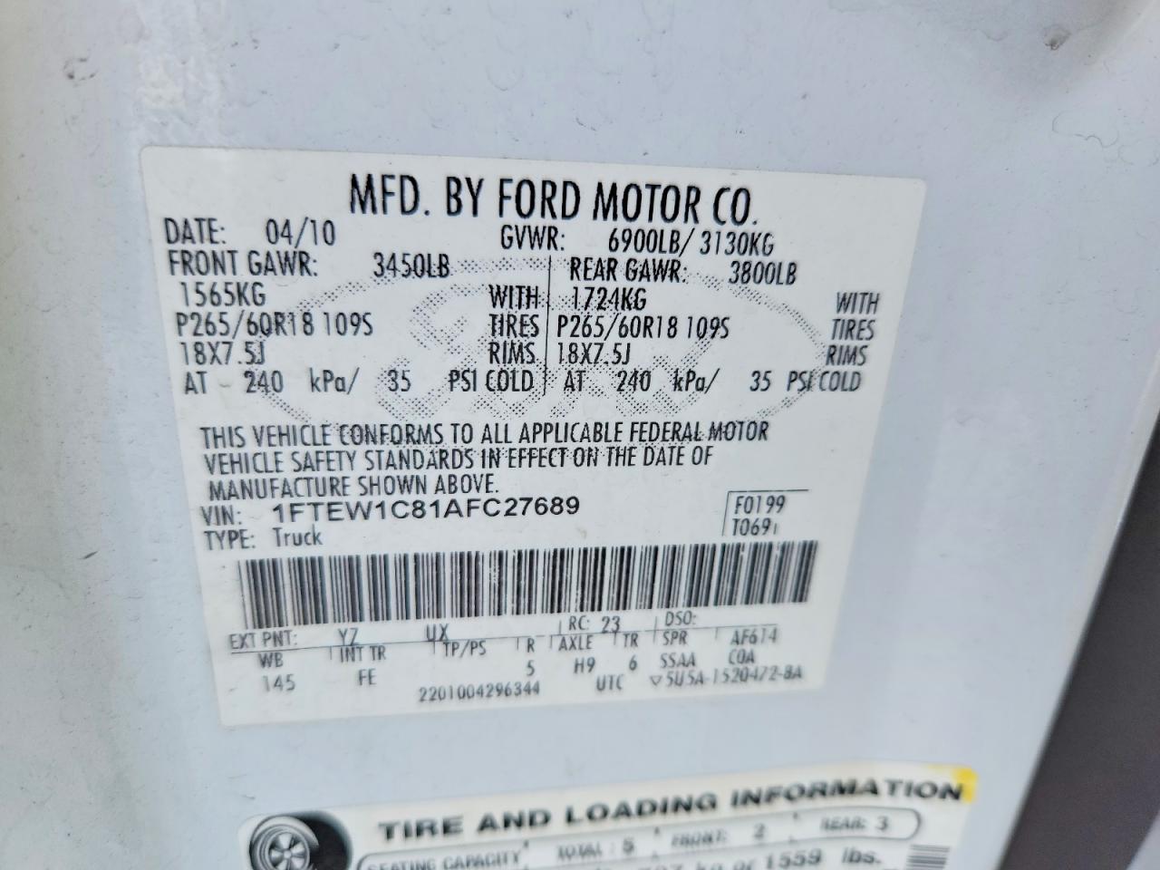 2010 Ford F150 Supercrew