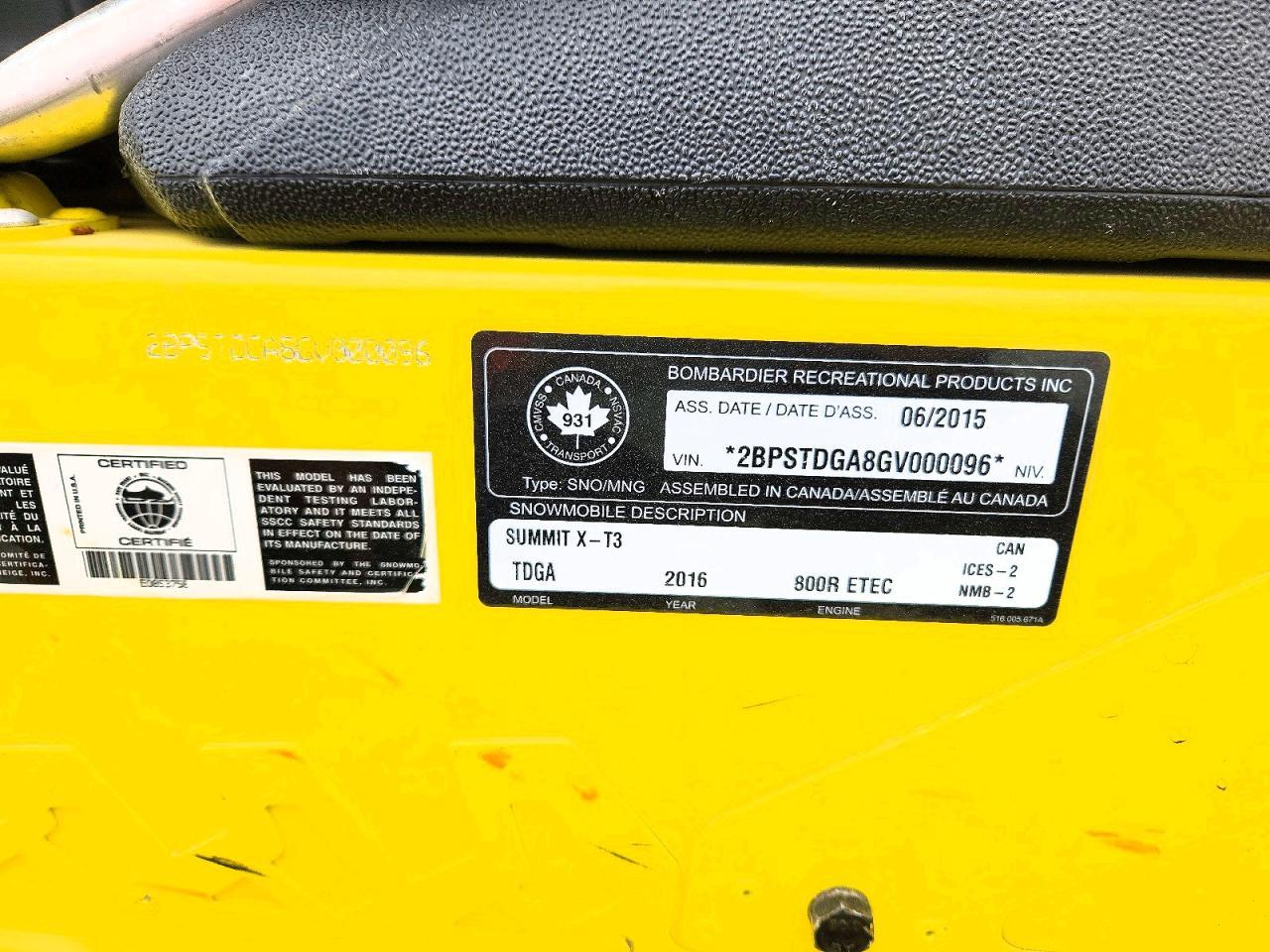 2016 Skidoo 850 Summit X