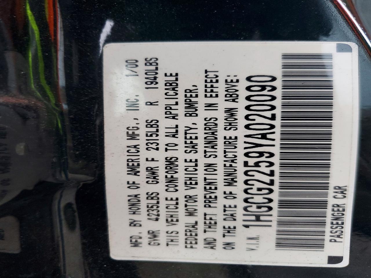 2000 Honda Accord ex