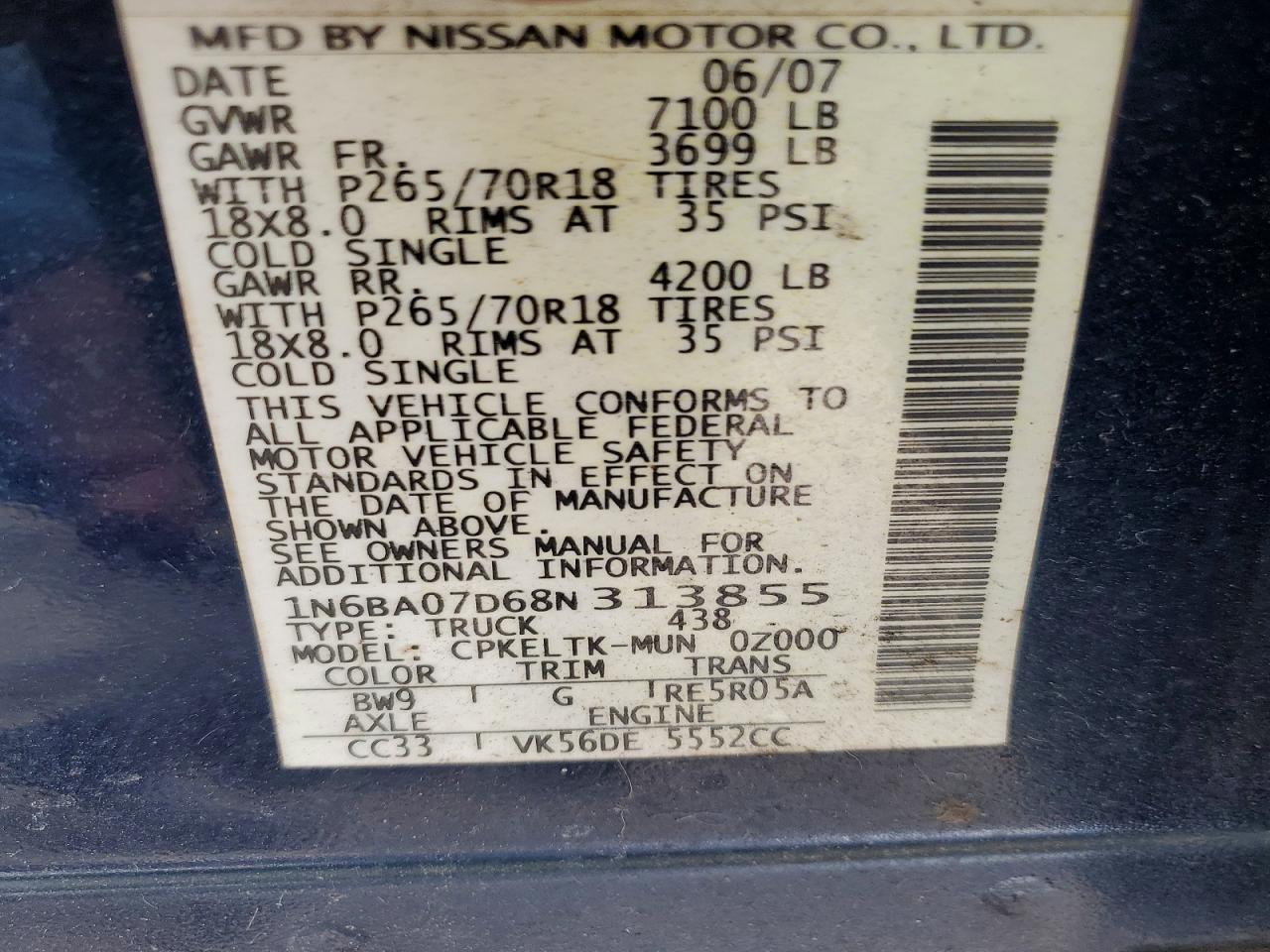 2008 Nissan Titan XE FFV