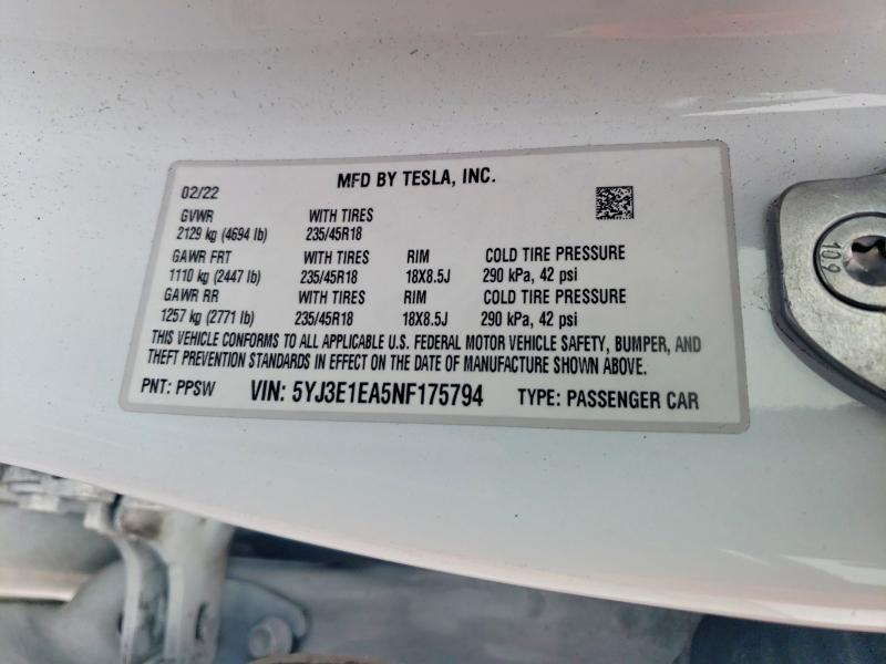 2022 Tesla Model 3