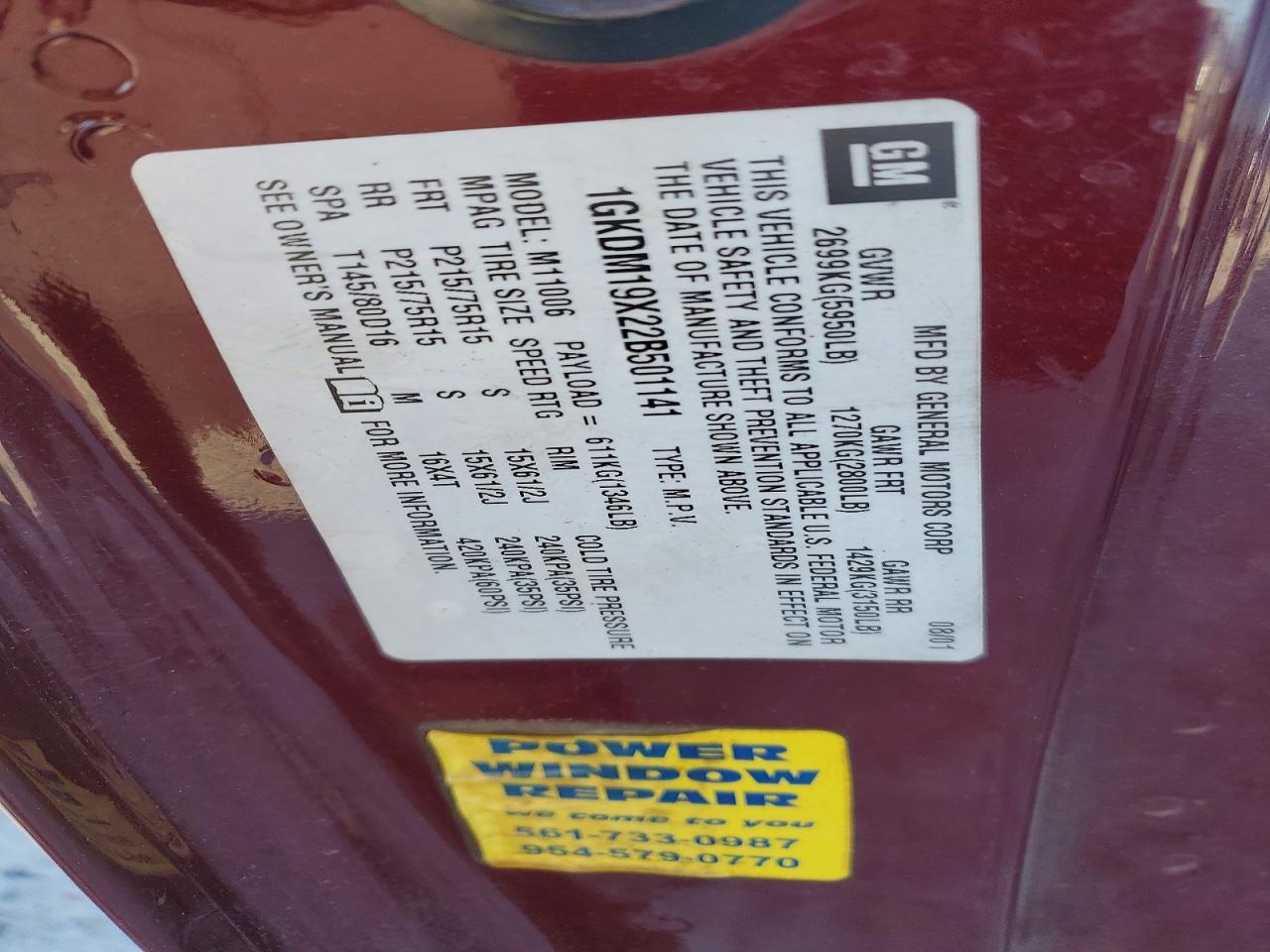 2002 GMC Safari XT