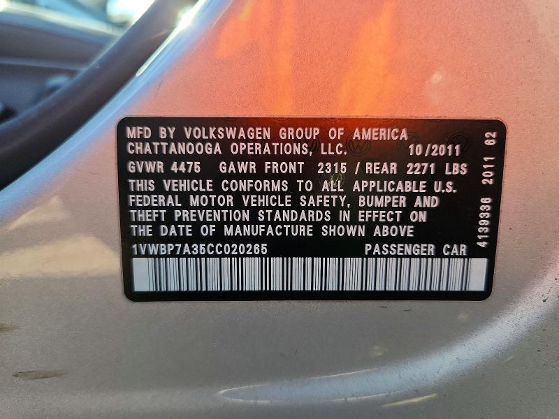 2012 Volkswagen Passat se