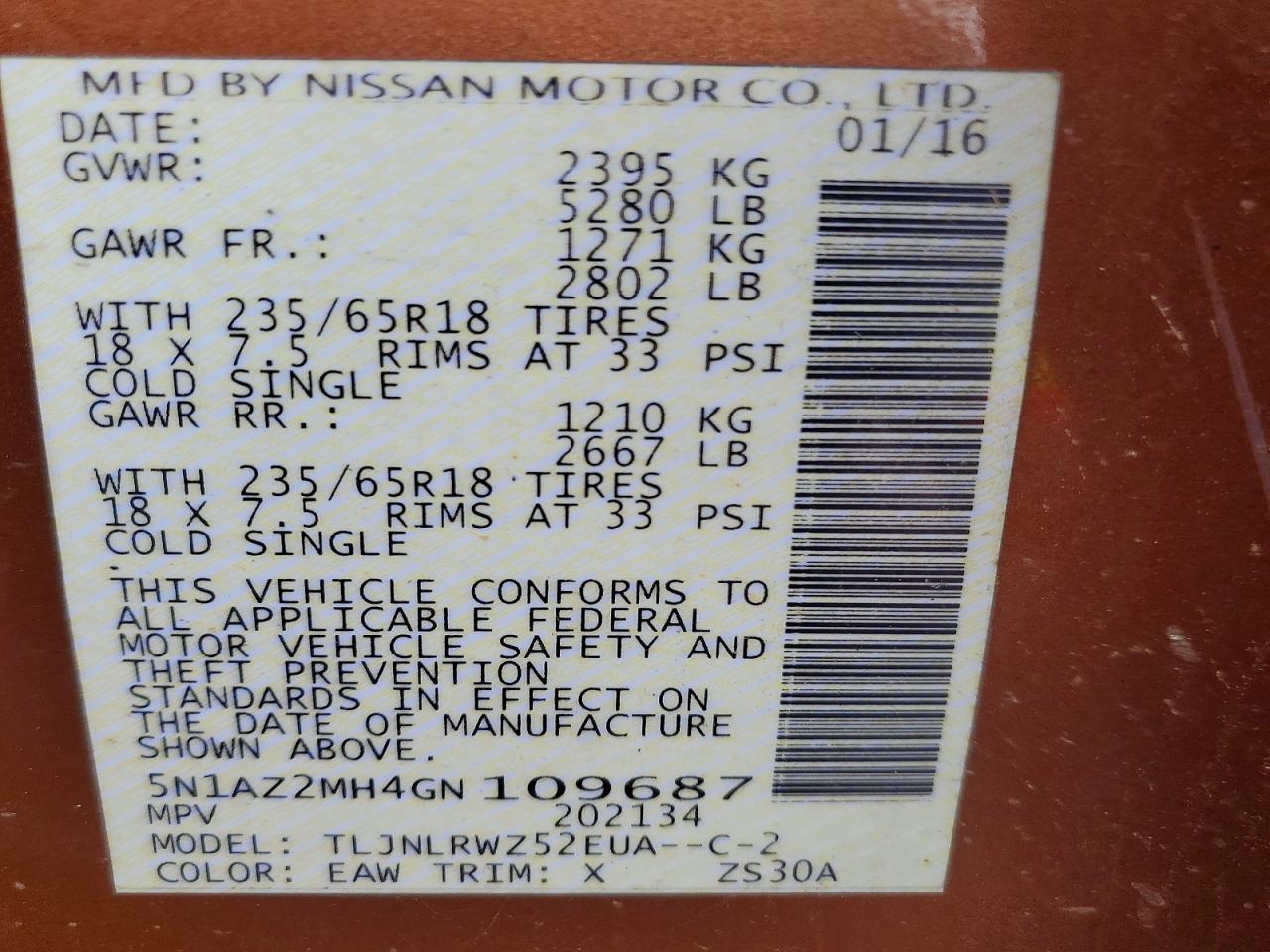 2016 Nissan Murano s