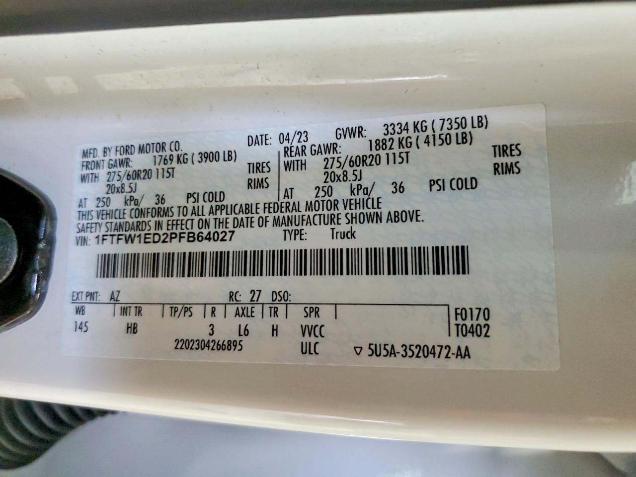 2023 Ford F150 Supercrew