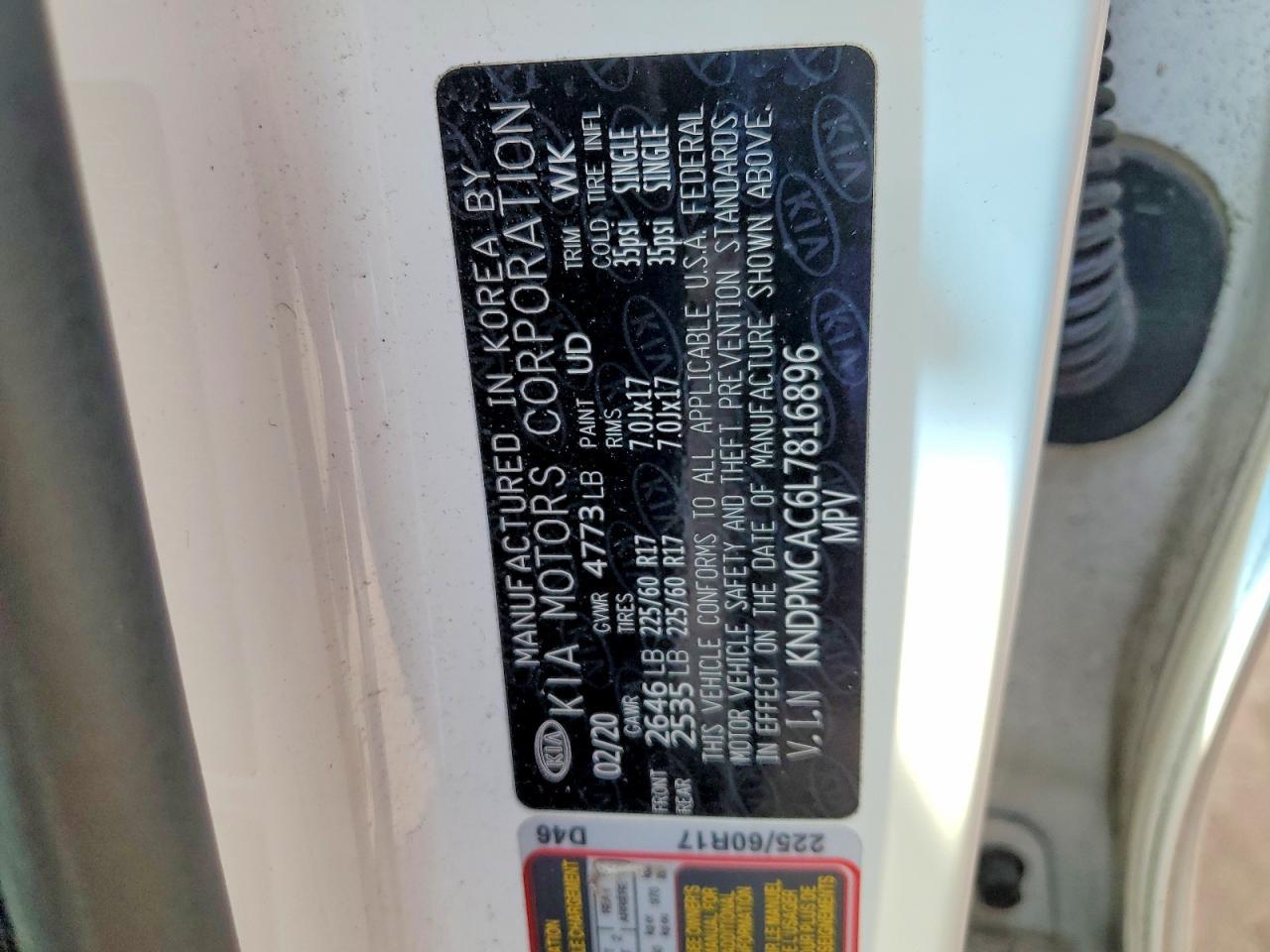 2020 KIA Sportage lx