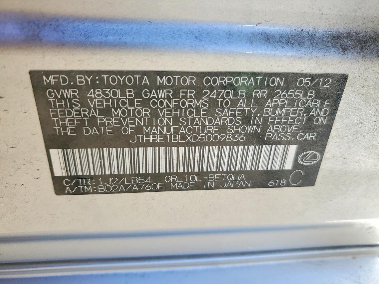 2013 Lexus Gs 350 Base