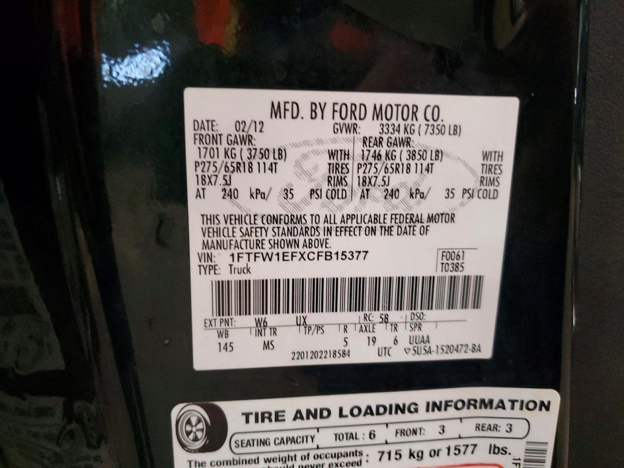 2012 Ford F150 Supercrew