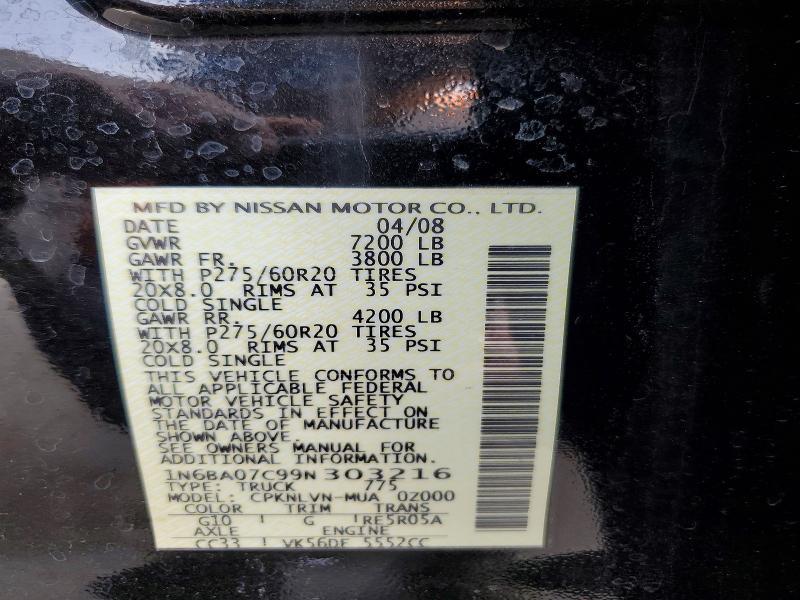 2009 Nissan Titan XE FFV