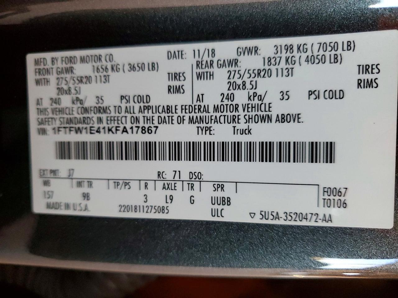 2019 Ford F150 Supercrew