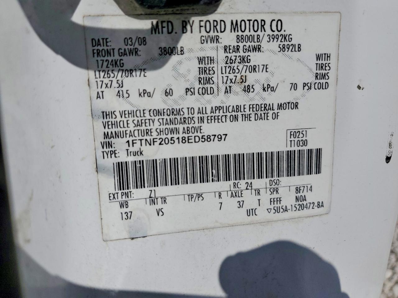 2008 Ford F250 Super Duty Utility / Service Truck