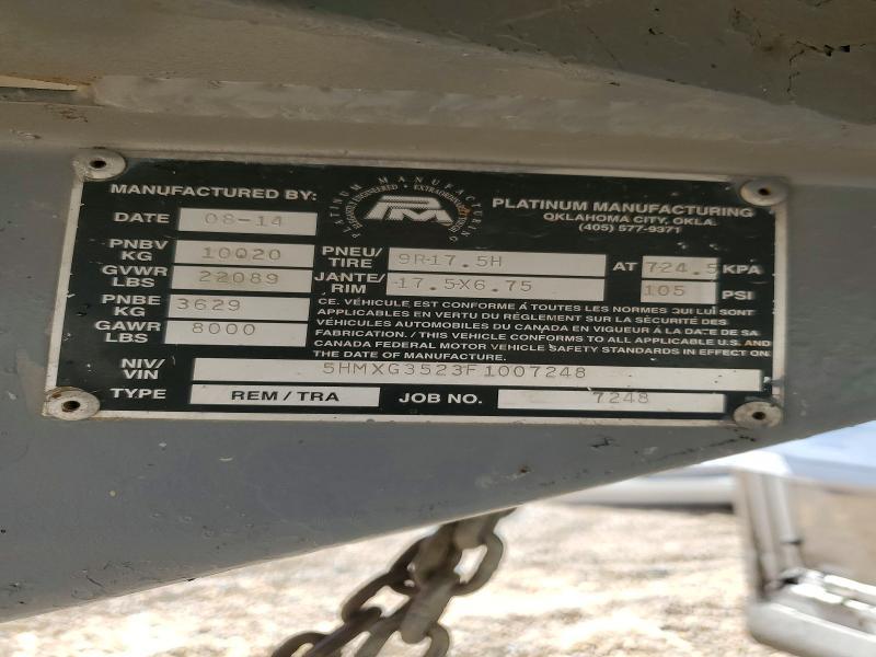 2015 Platiuring 2015 Platinum Manufacturing Livestock Trailer