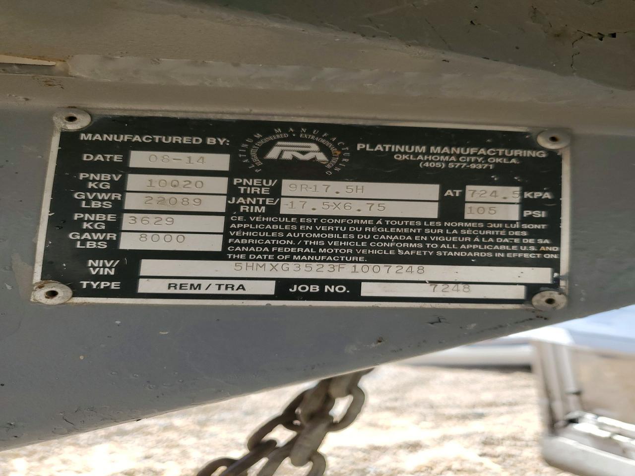 2015 Platiuring 2015 Platinum Manufacturing Livestock Trailer