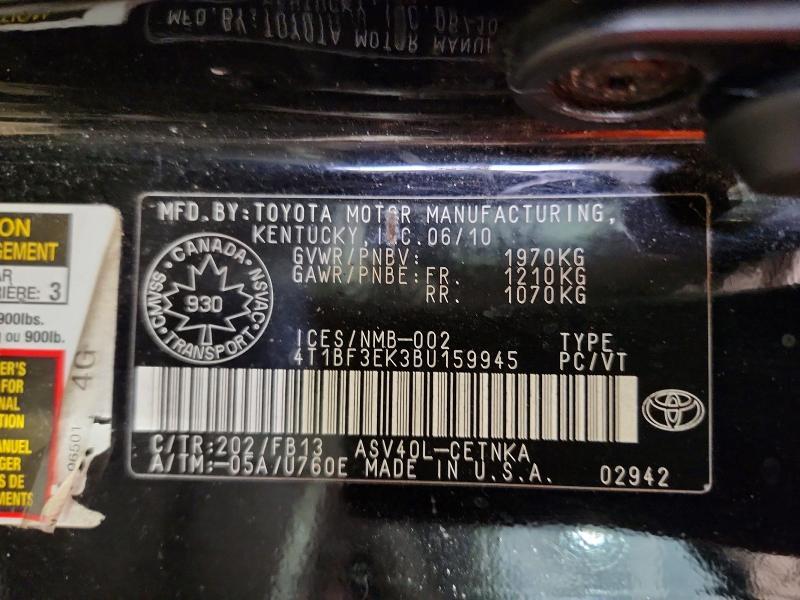 2011 Toyota Camry xle 4DR