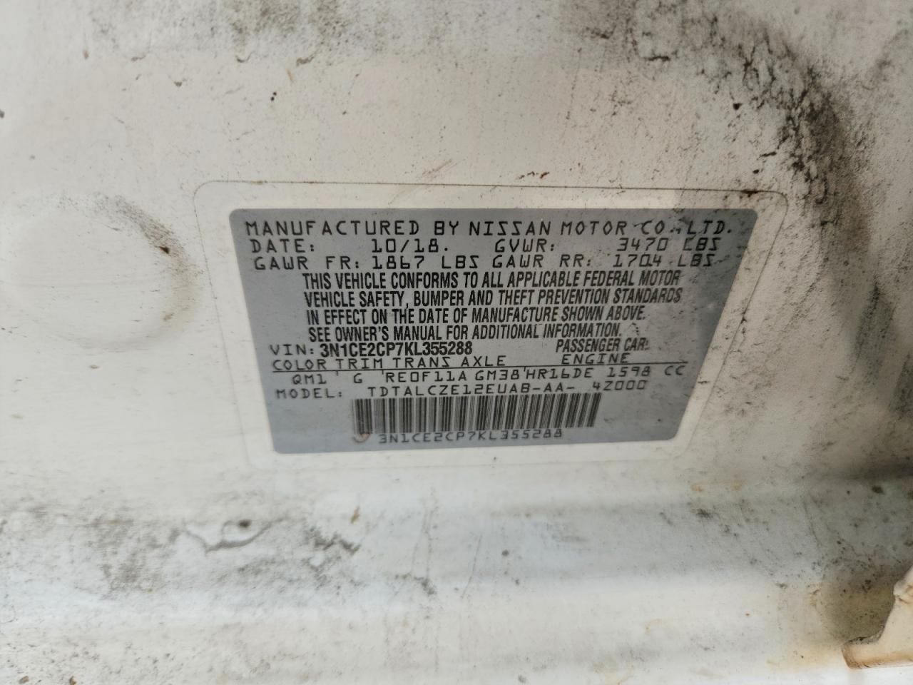 2019 Nissan Versa Note s