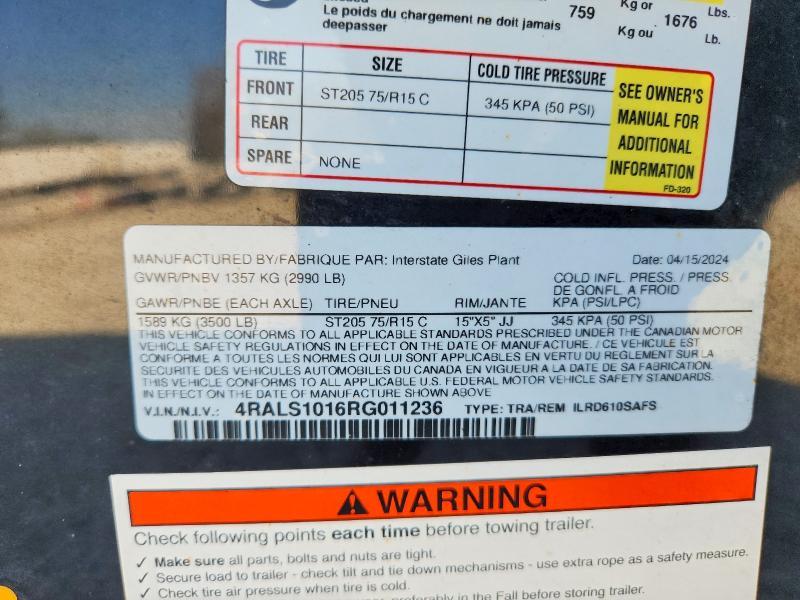 2024 Interstate ILRD610SAFS Enclosed Cargo Trailer