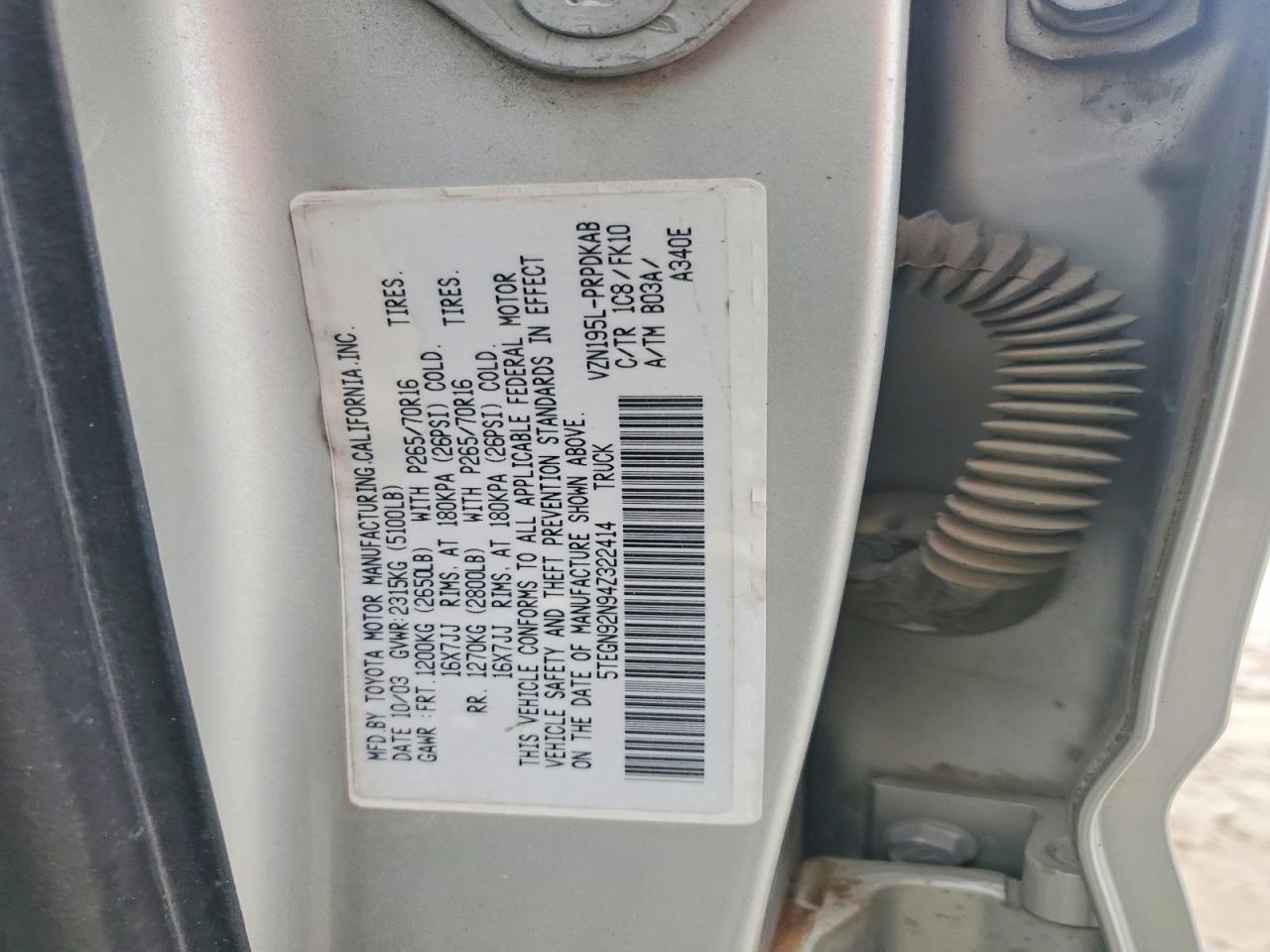 2004 Toyota Tacoma Prerunner V6