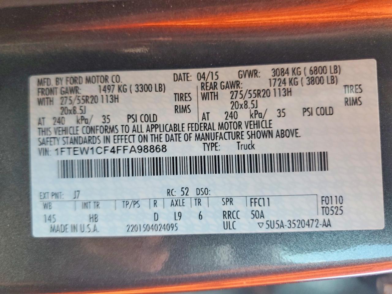 2015 Ford F150 Supercrew