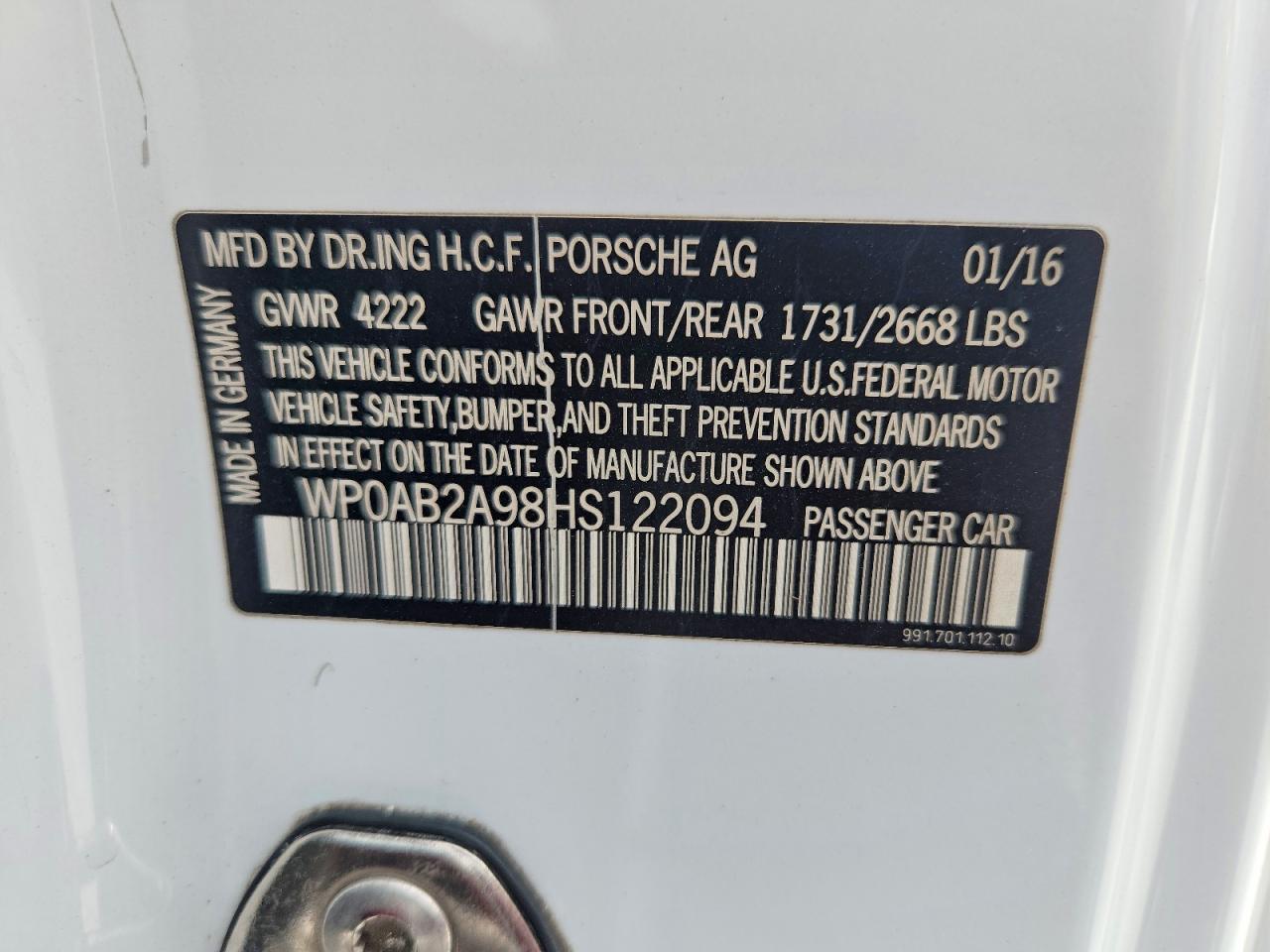 2017 Porsche 911 Carrera s