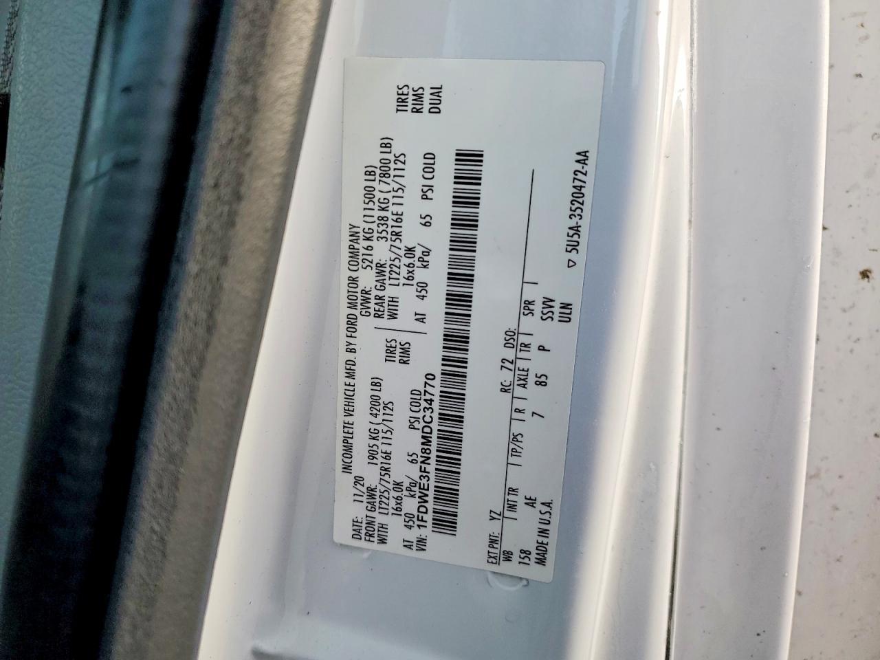 2021 Ford Econoline E350 Super Duty Cutaway Van