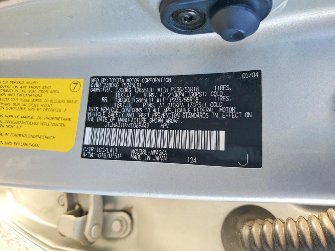 2004 Lexus Rx 330 Base