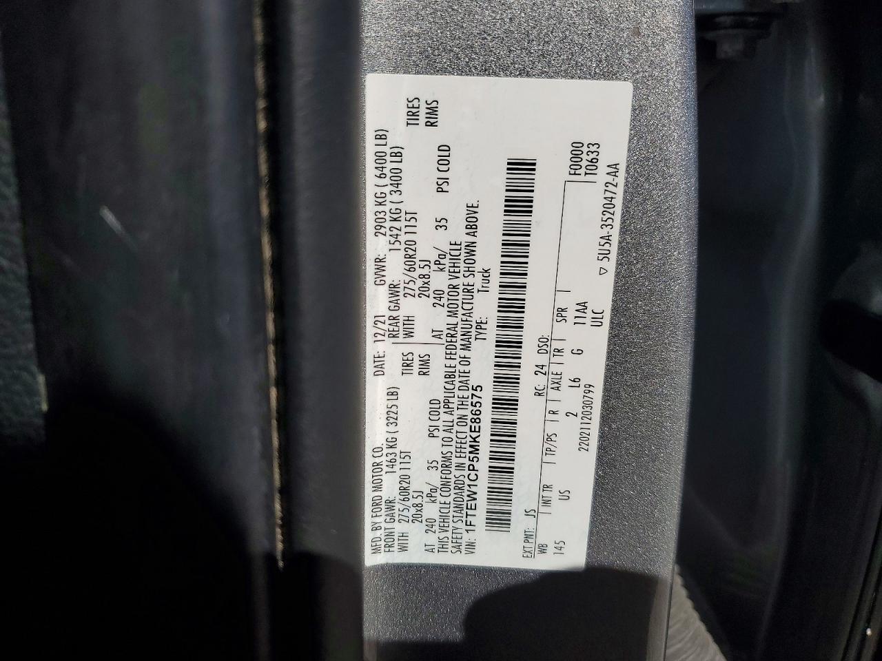 2021 Ford F150 Supercrew