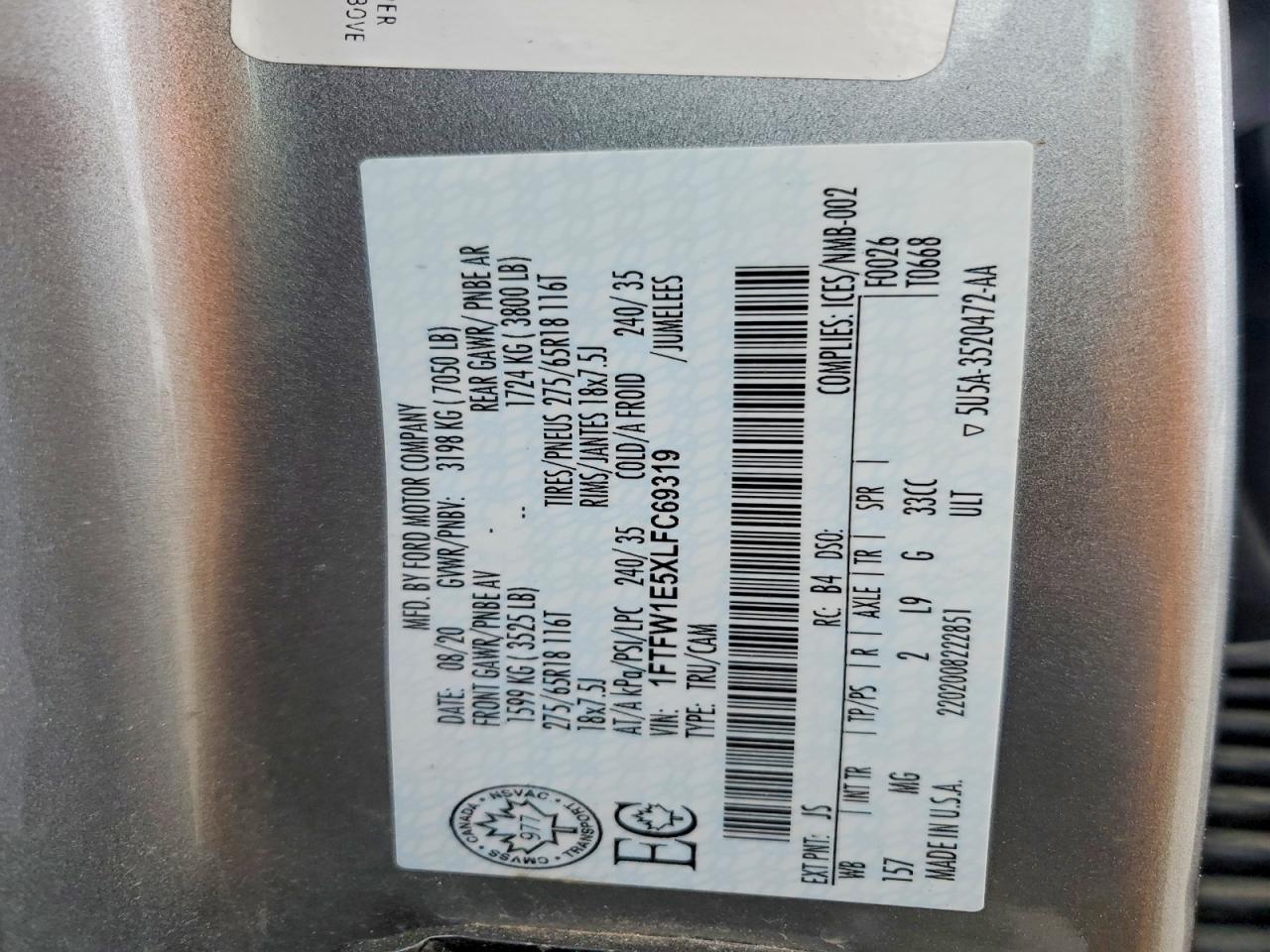 2020 Ford F150 Supercrew