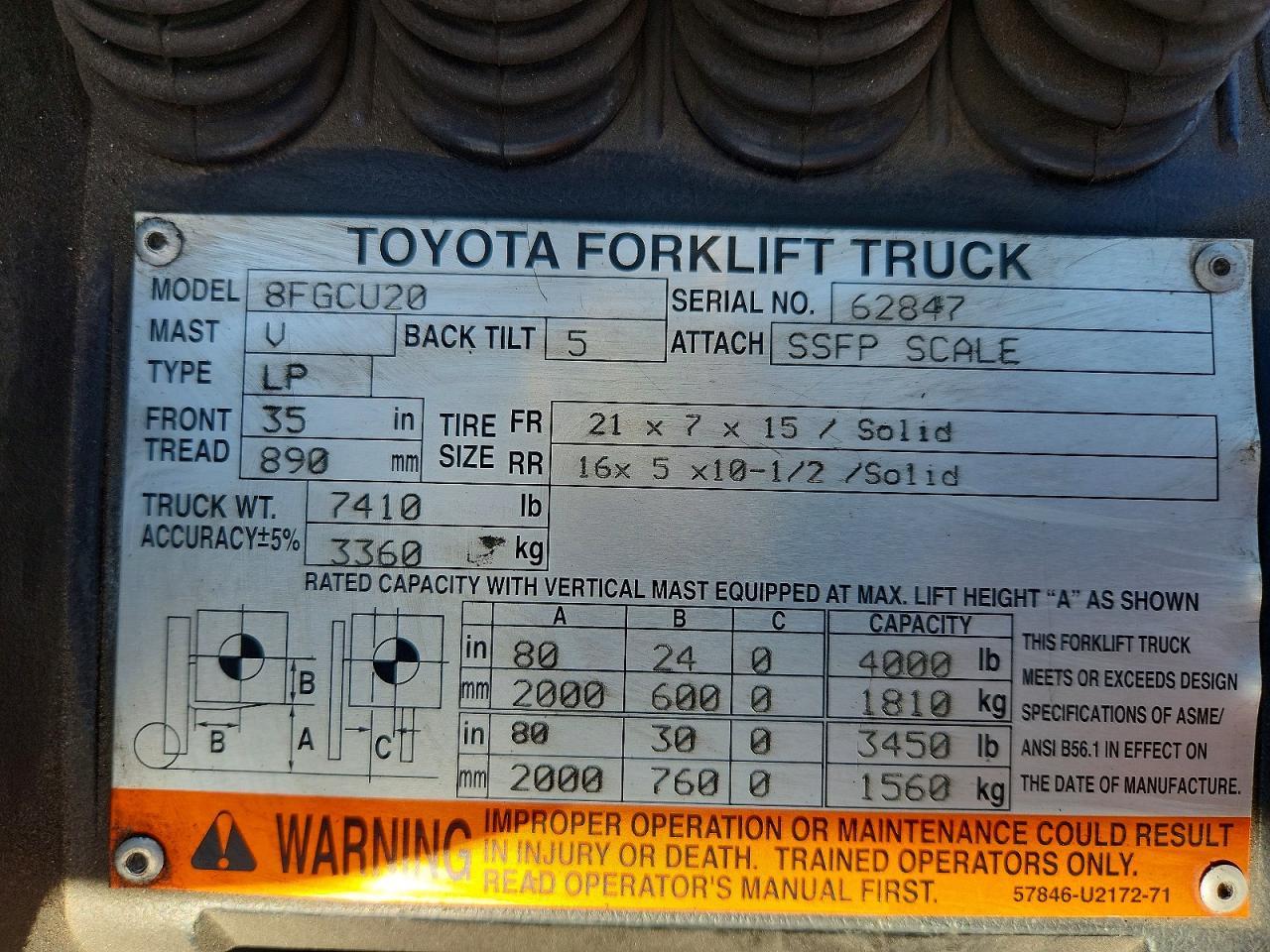2014 Toyt Forklift