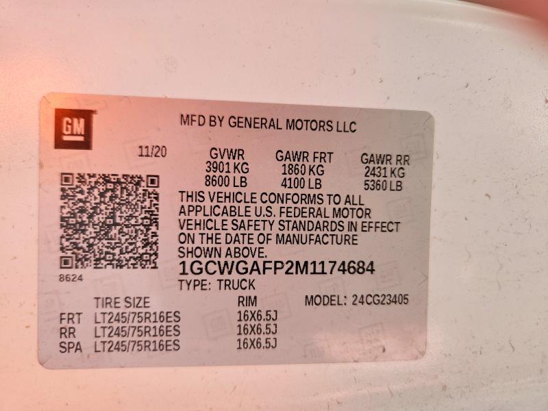 2021 Chevrolet Express 2500 Cargo Utility / Service Van