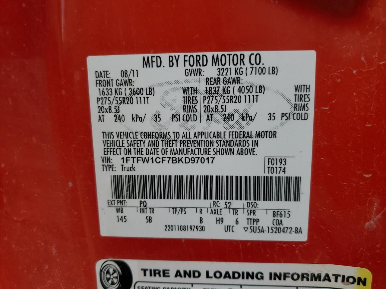 2011 Ford F150 Supercrew