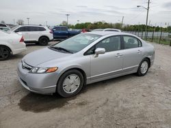 Salvage cars for sale from Copart Indianapolis, IN: 2006 Honda Civic Hybrid