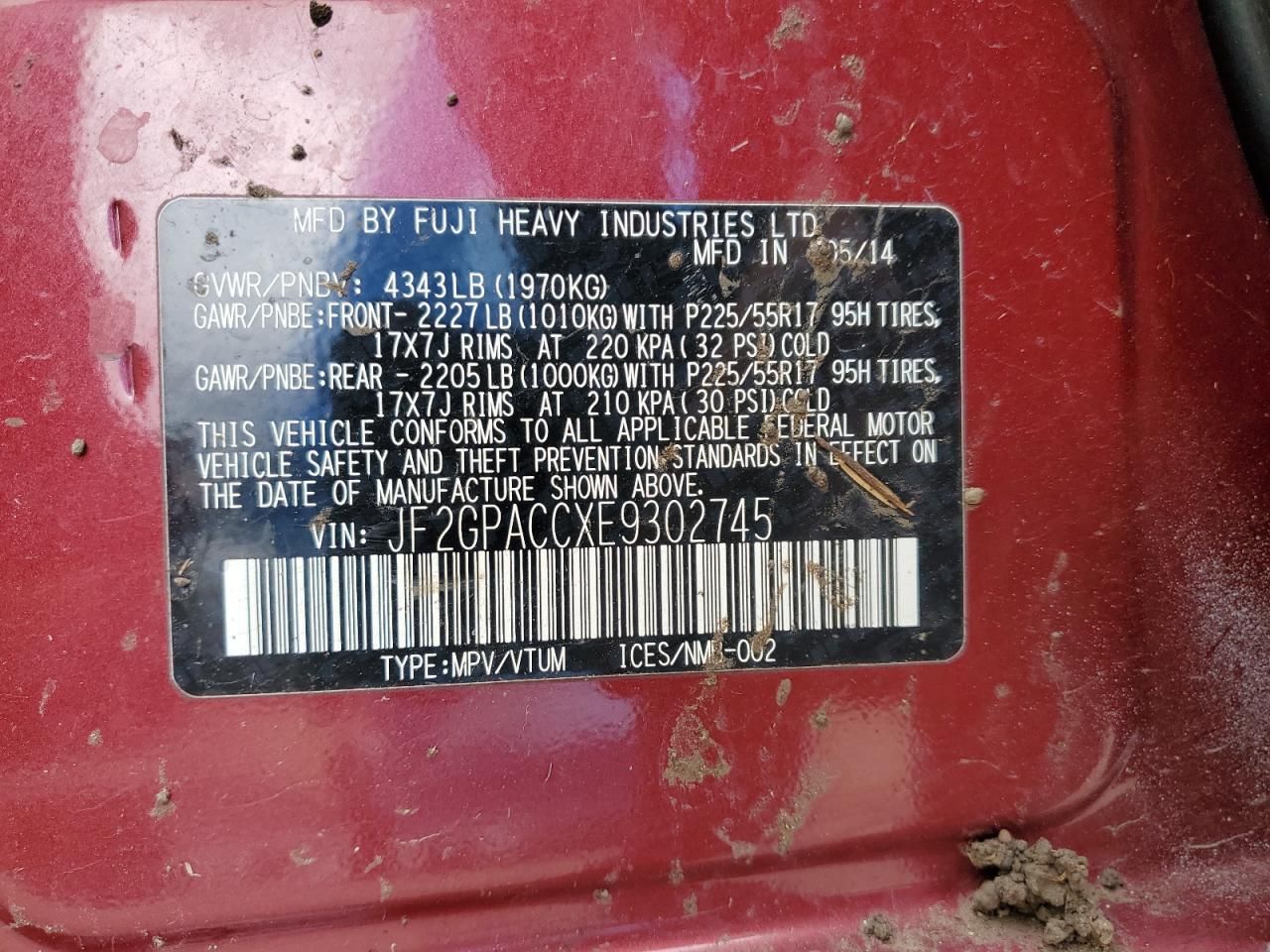 2014 Subaru Xv Crosstrek 2.0 Premium