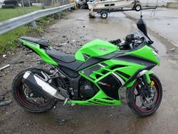 Salvage cars for sale from Copart Woodhaven, MI: 2014 Kawasaki EX300 B