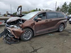 Toyota Sienna le Vehiculos salvage en venta: 2021 Toyota Sienna LE