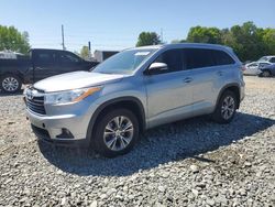 Salvage cars for sale from Copart Mebane, NC: 2015 Toyota Highlander XLE