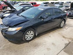 Honda Civic salvage cars for sale: 2012 Honda Civic LX