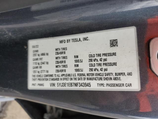 2022 Tesla Model 3