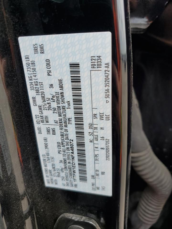 2022 Ford F150 Supercrew