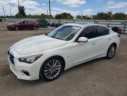 Salvage cars for sale from Copart Miami, FL: 2019 Infiniti Q50 Luxe